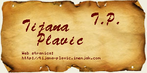 Tijana Plavić vizit kartica